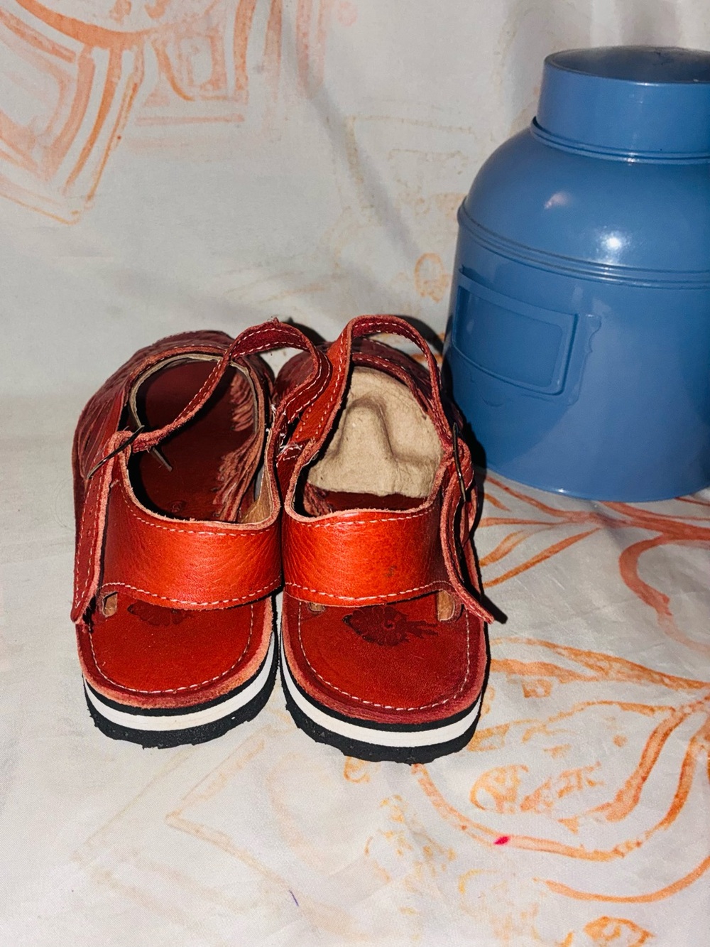 Gali-Women’s Huarache Woven Leather Open-Toe Sandals - Cognac - Picture 5 of 8